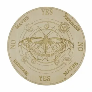 Wooden Pendulum Board with Moon Star Divination Energy Carven Plate Healing Meditation Board Ornaments Metaphysical Altar