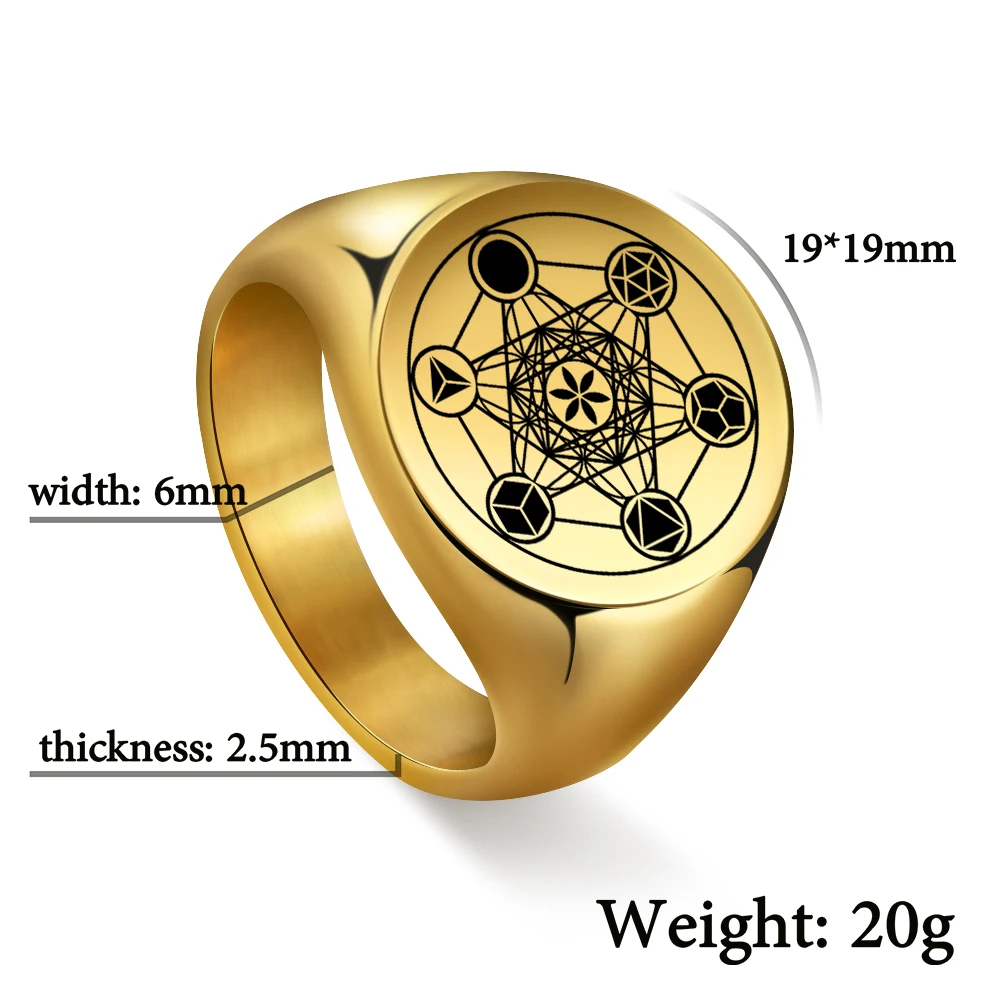 S0e402996475e4597ab229d47d337db9bb.webp Dreamtimes Archangel Metatron Angel of Life Seal Solomon Ring Men's Talisman Sacred Geometry Stainless Steel Rings Jewelry Gifts