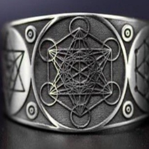 S20420e88f9ba414898a702768f509b7cz.jpg Alloy Metatron Ring Adjustable Size Angel Signet Ring Solomon Geometric Statement Finger Rings for Women and Men Jewelry Gifts