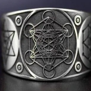 S20420e88f9ba414898a702768f509b7cz.webp Alloy Metatron Ring Adjustable Size Angel Signet Ring Solomon Geometric Statement Finger Rings for Women and Men Jewelry Gifts