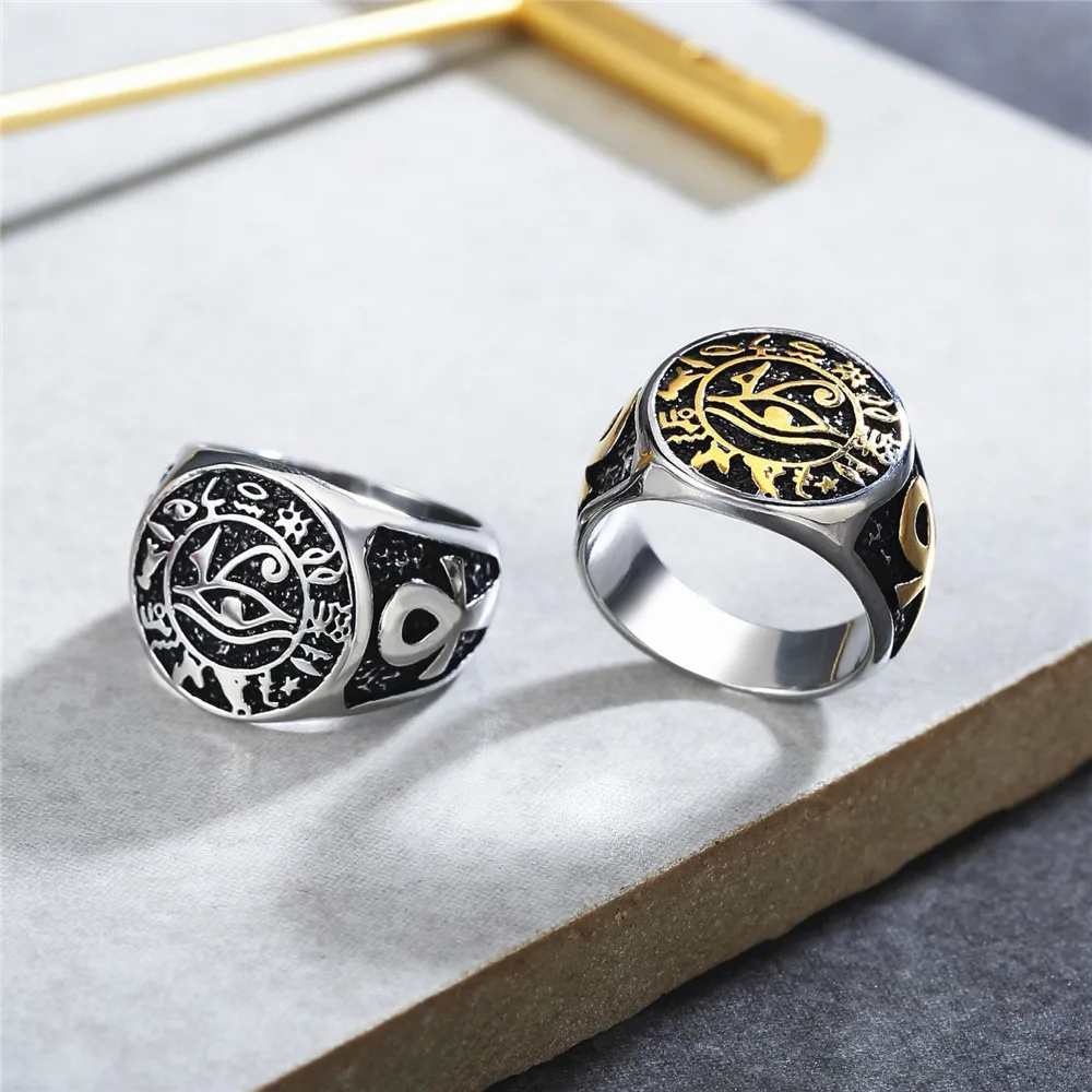 S317caf5a37cd4c00b6c3164970008f2aH.webp Eye of Horus Ankh Ring – Men's Vintage Stainless Steel Egyptian Jewelry