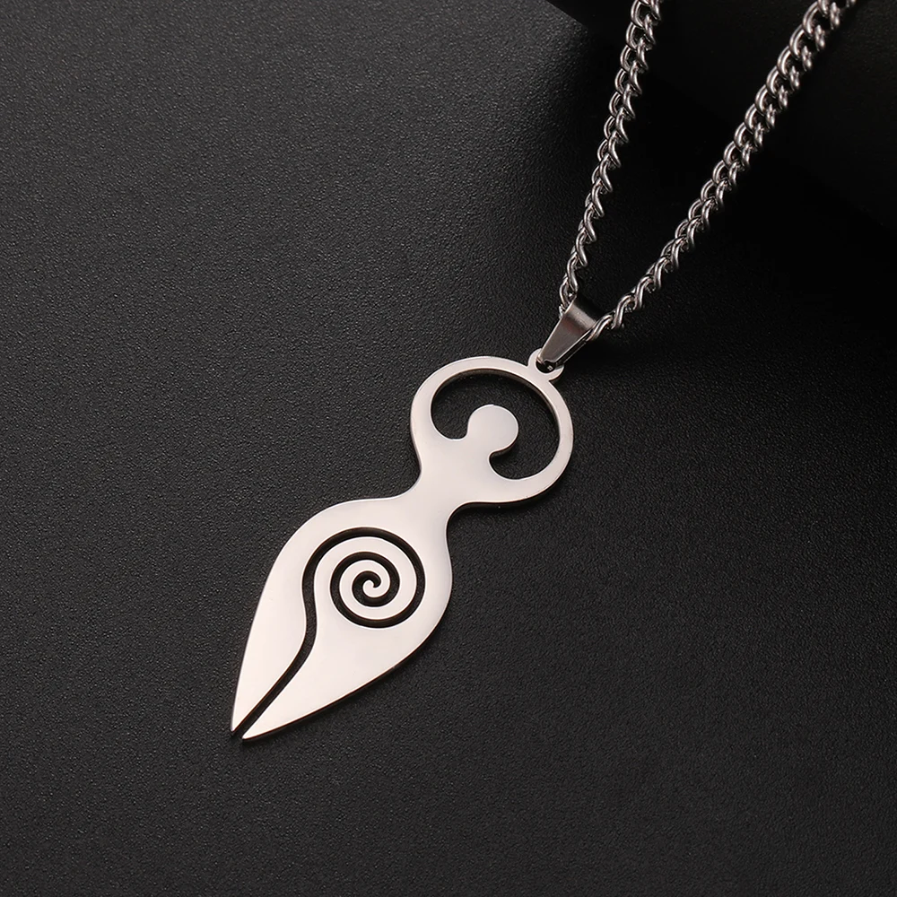 S33fbf7501fb2432ebcecf0ebfd9be885k.webp Dawapara Religious Spiral Goddess of Fertility Necklace Spiritual Symbol Wiccan Pendant Stainless Steel Women Jewelry
