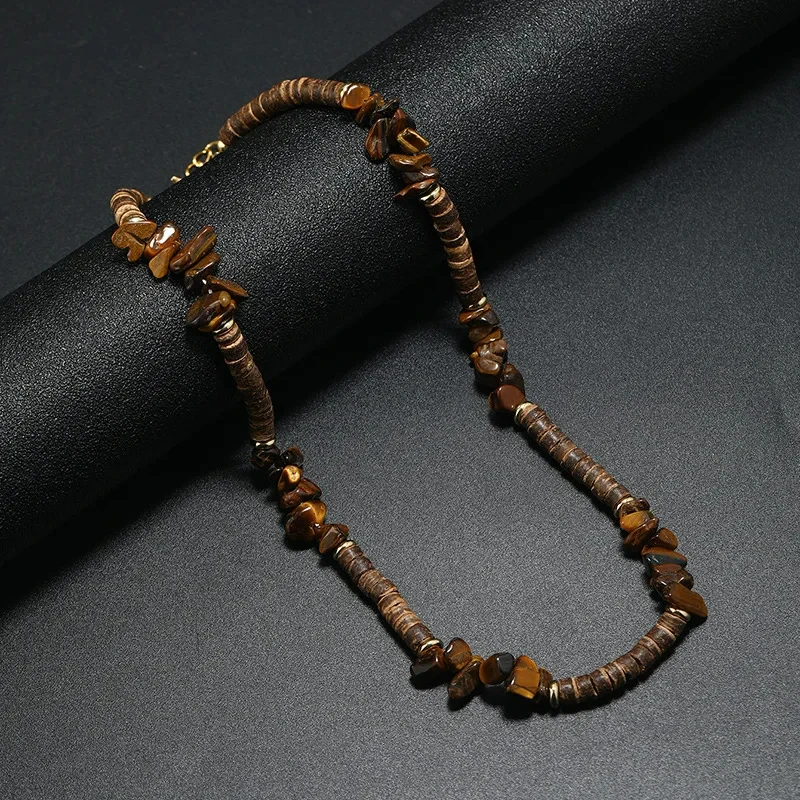 S4335b70b94e54a6ba544a7a4c7109959D.webp Men's Tiger Eye Stone Beaded Necklace – Wave Stitching Design