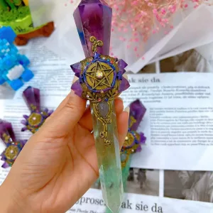 Handmade Crystal Magic Wand – Healing Spiritual Witchcraft Magic Stick