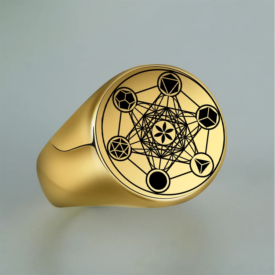 S80604acd88c54c77b56344815dad6793H.webp Dreamtimes Archangel Metatron Angel of Life Seal Solomon Ring Men's Talisman Sacred Geometry Stainless Steel Rings Jewelry Gifts