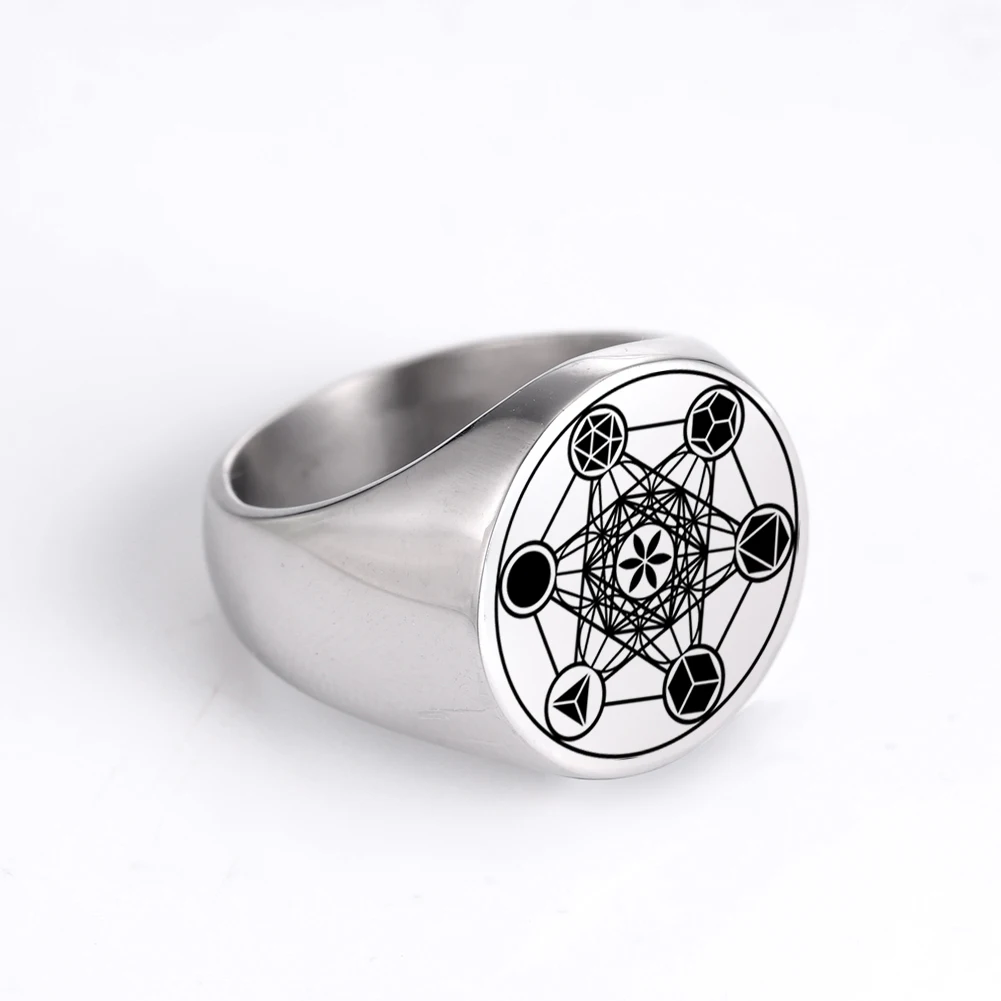 Sb35e746f43f241fcb81baba88382215cI.webp Dreamtimes Archangel Metatron Angel of Life Seal Solomon Ring Men's Talisman Sacred Geometry Stainless Steel Rings Jewelry Gifts