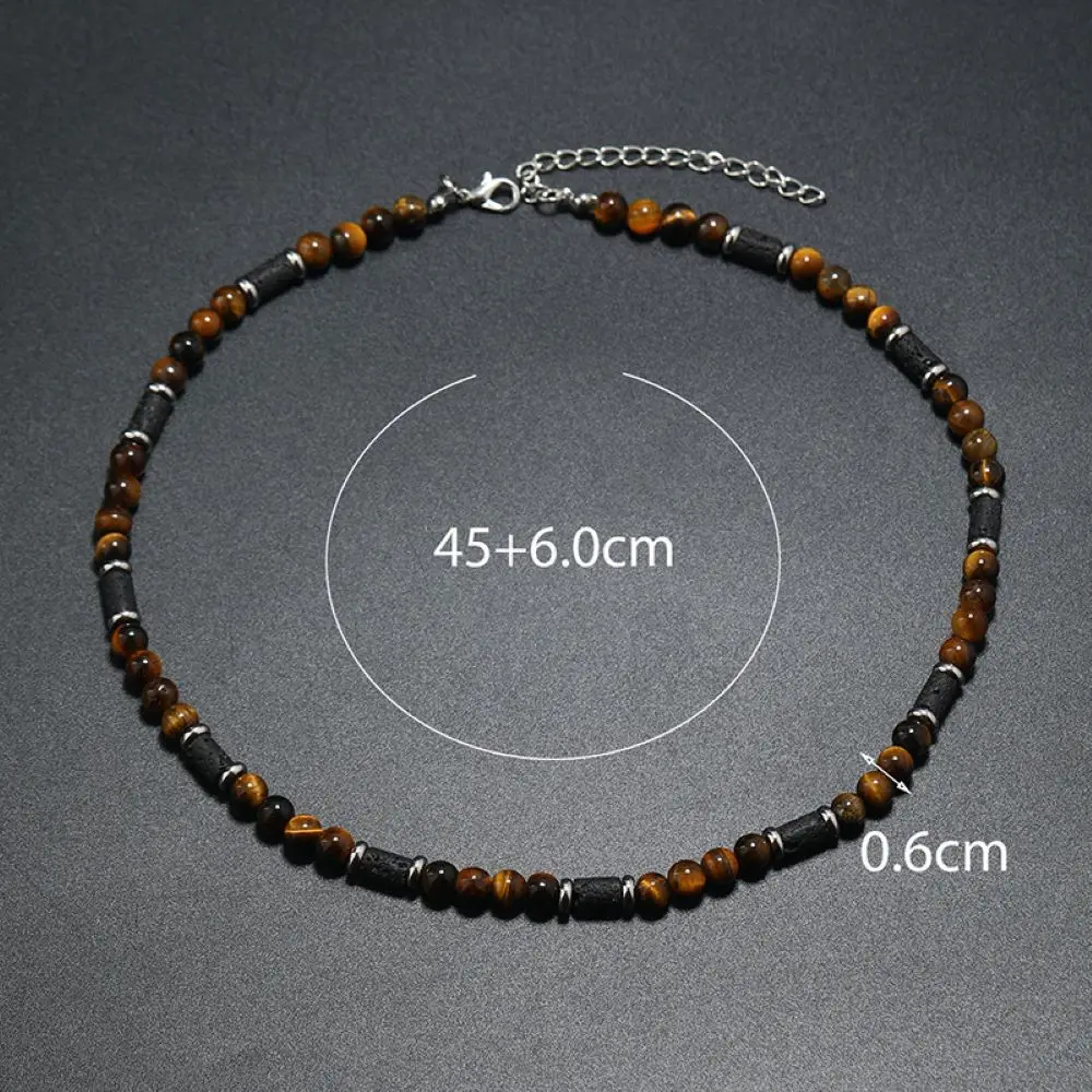 Sbcafb800f8734ce59e69321c55179cbai.webp Men's Tiger Eye Stone Beaded Necklace – Wave Stitching Design