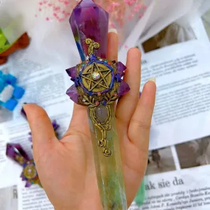 Handmade Crystal Magic Wand – Healing Spiritual Witchcraft Magic Stick