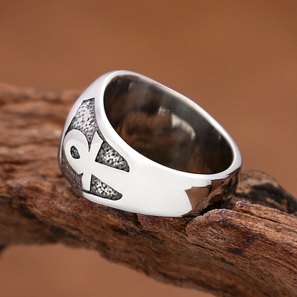 Sbe78704a2d934704b718098849c03781R.webp Vintage Unique Egyptian Eye of Horus Rings Punk Stainless Steel Ankh Cross Ring for Men Women Amulet Jewelry Gifts Wholesale