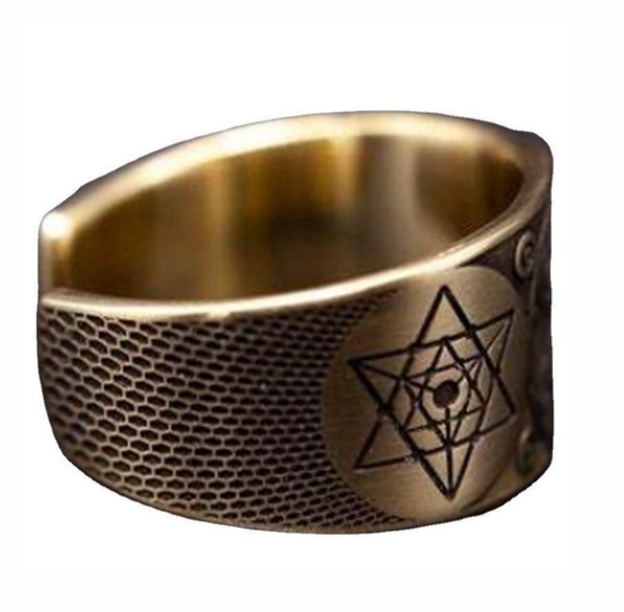 Sc5b37f560c4e45debcb24c76a5097b9fT.jpg Alloy Metatron Ring Adjustable Size Angel Signet Ring Solomon Geometric Statement Finger Rings for Women and Men Jewelry Gifts
