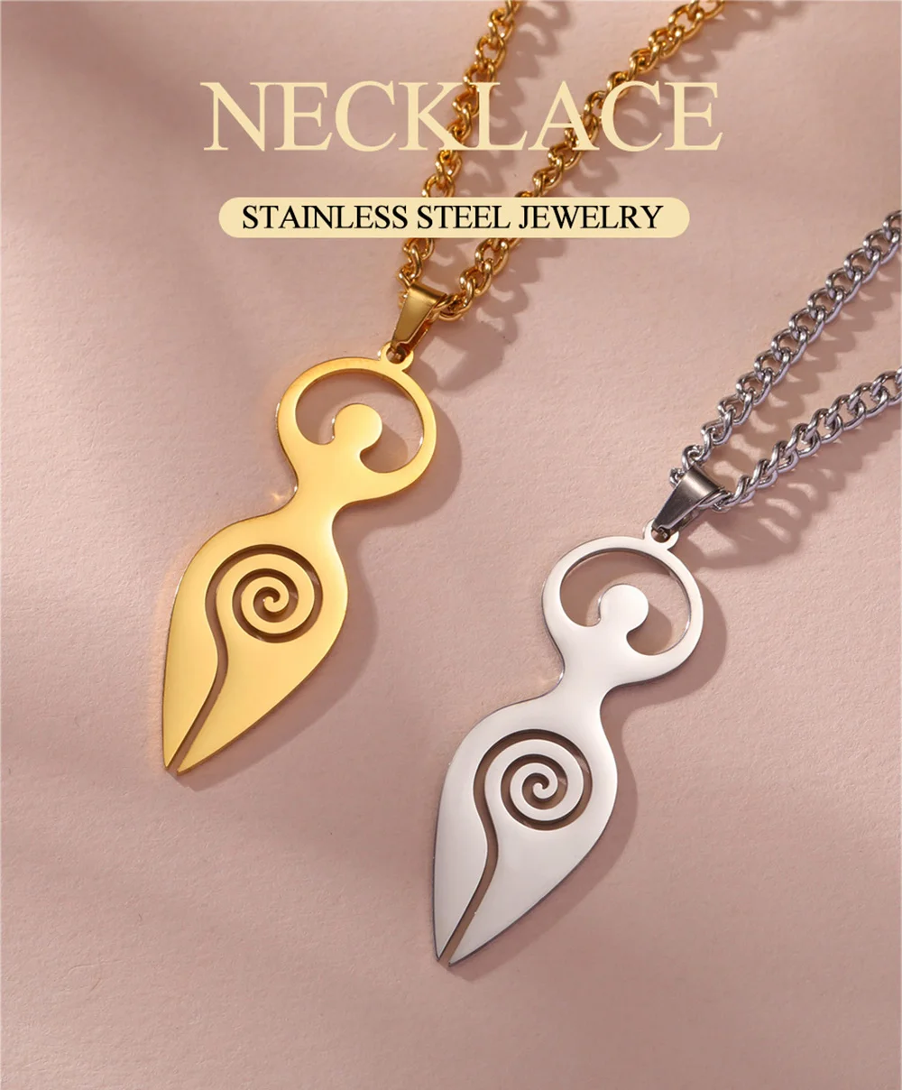 Sd1296d3ed0f34e1cad14f4c934b332a07.webp Dawapara Religious Spiral Goddess of Fertility Necklace Spiritual Symbol Wiccan Pendant Stainless Steel Women Jewelry