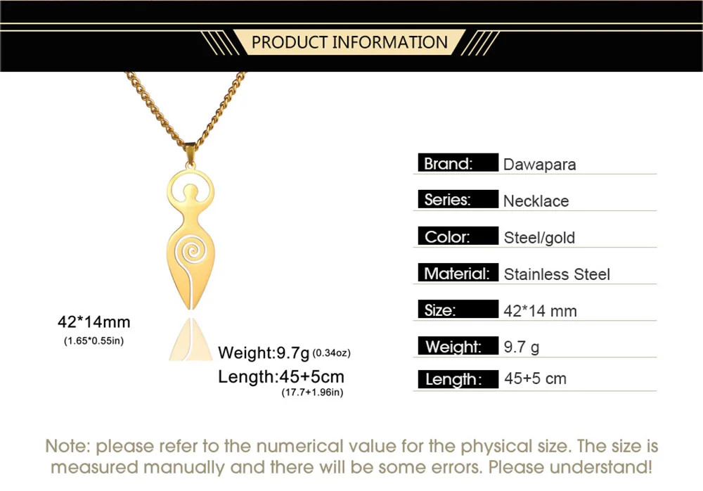 Se142c0dadb56485d8f12845b389a50d2X.webp Dawapara Religious Spiral Goddess of Fertility Necklace Spiritual Symbol Wiccan Pendant Stainless Steel Women Jewelry