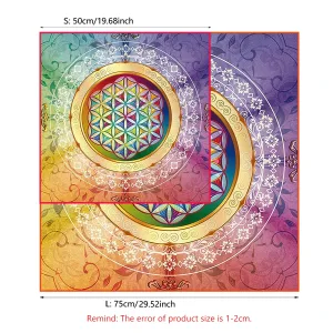 Mandala Flower of Life Altar Cloth Tarot Table Cloth Colorful  Tarot Table Cover For Witchcraft Astrology Oracle Card Readings