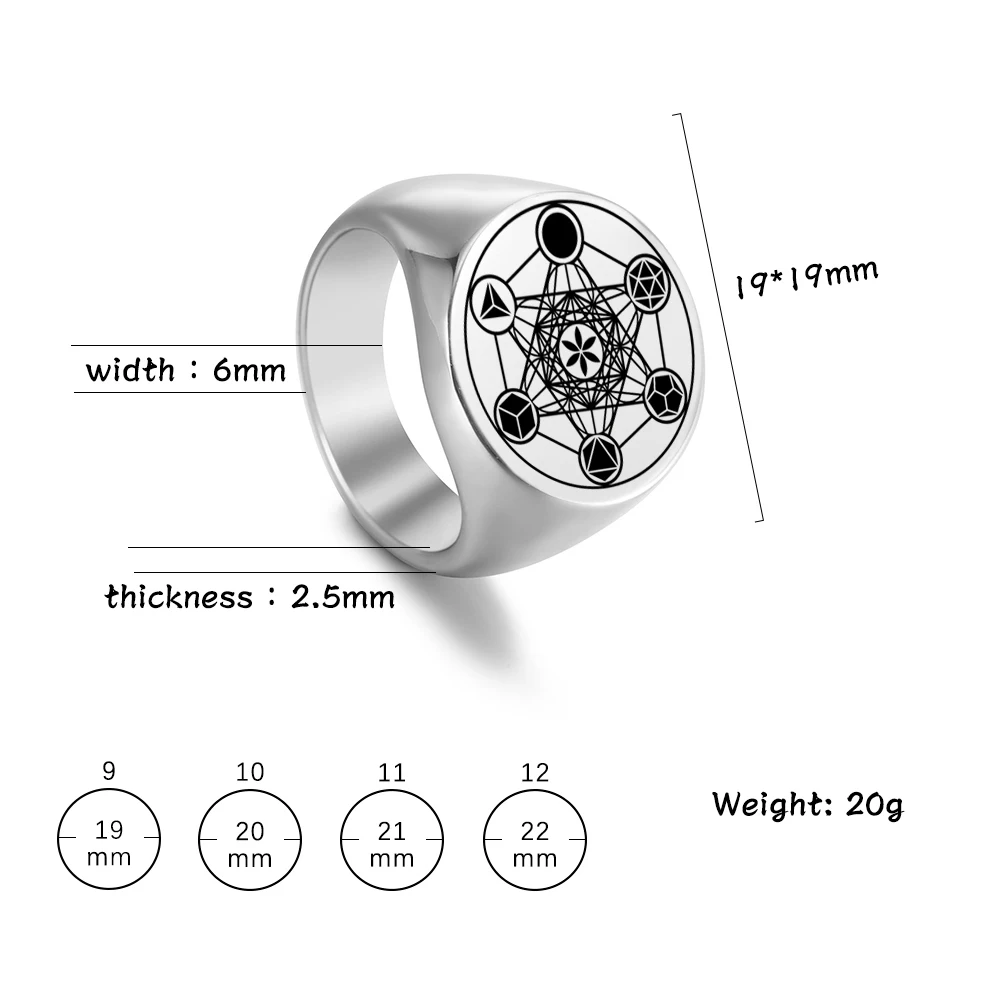 See6e5d62d7f549b38d60ecfe15e07fd02.webp Dreamtimes Archangel Metatron Angel of Life Seal Solomon Ring Men's Talisman Sacred Geometry Stainless Steel Rings Jewelry Gifts
