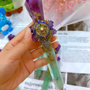 Handmade Crystal Magic Wand – Healing Spiritual Witchcraft Magic Stick